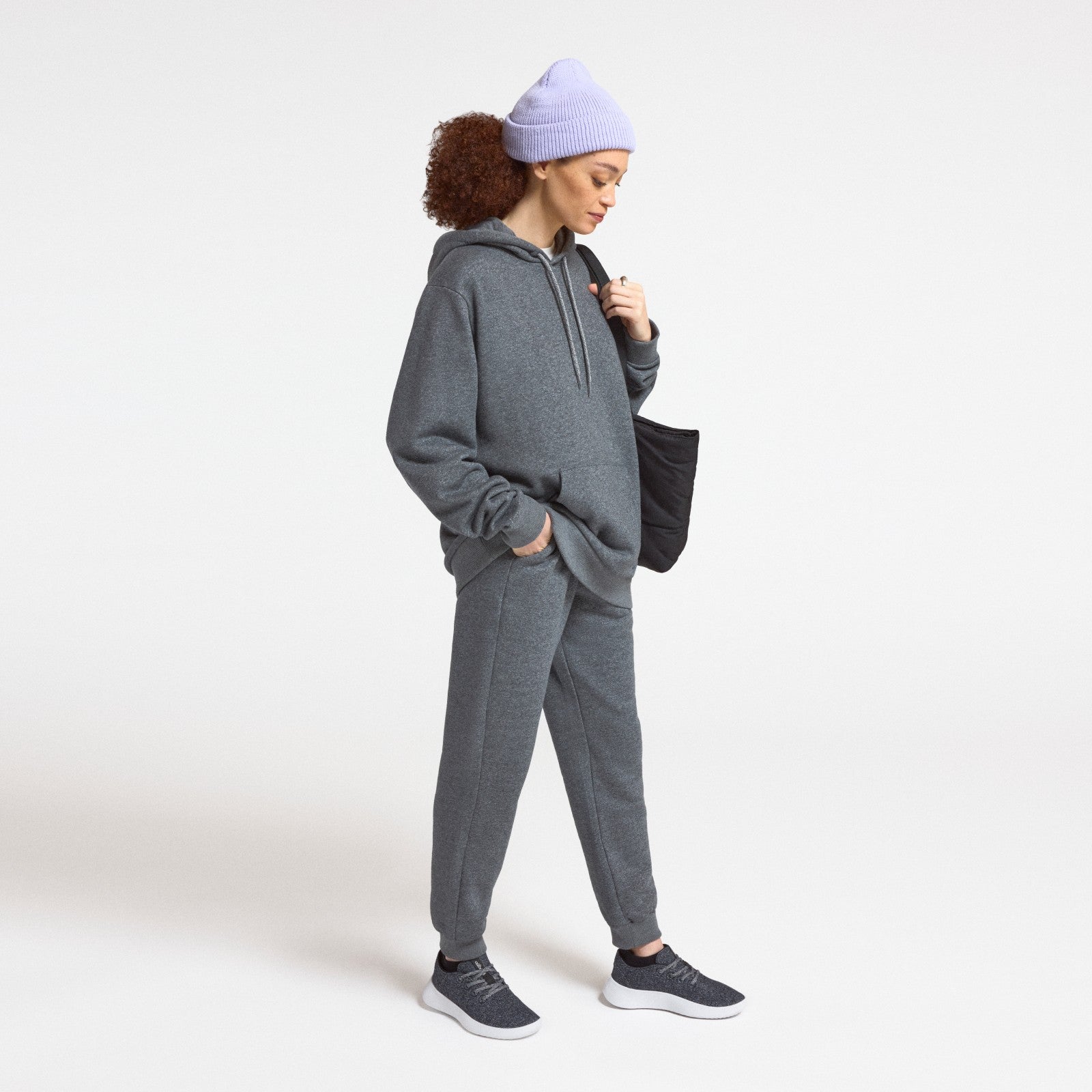 Unisex Merino Blend Hoodie - Natural Grey Heather - Image 6