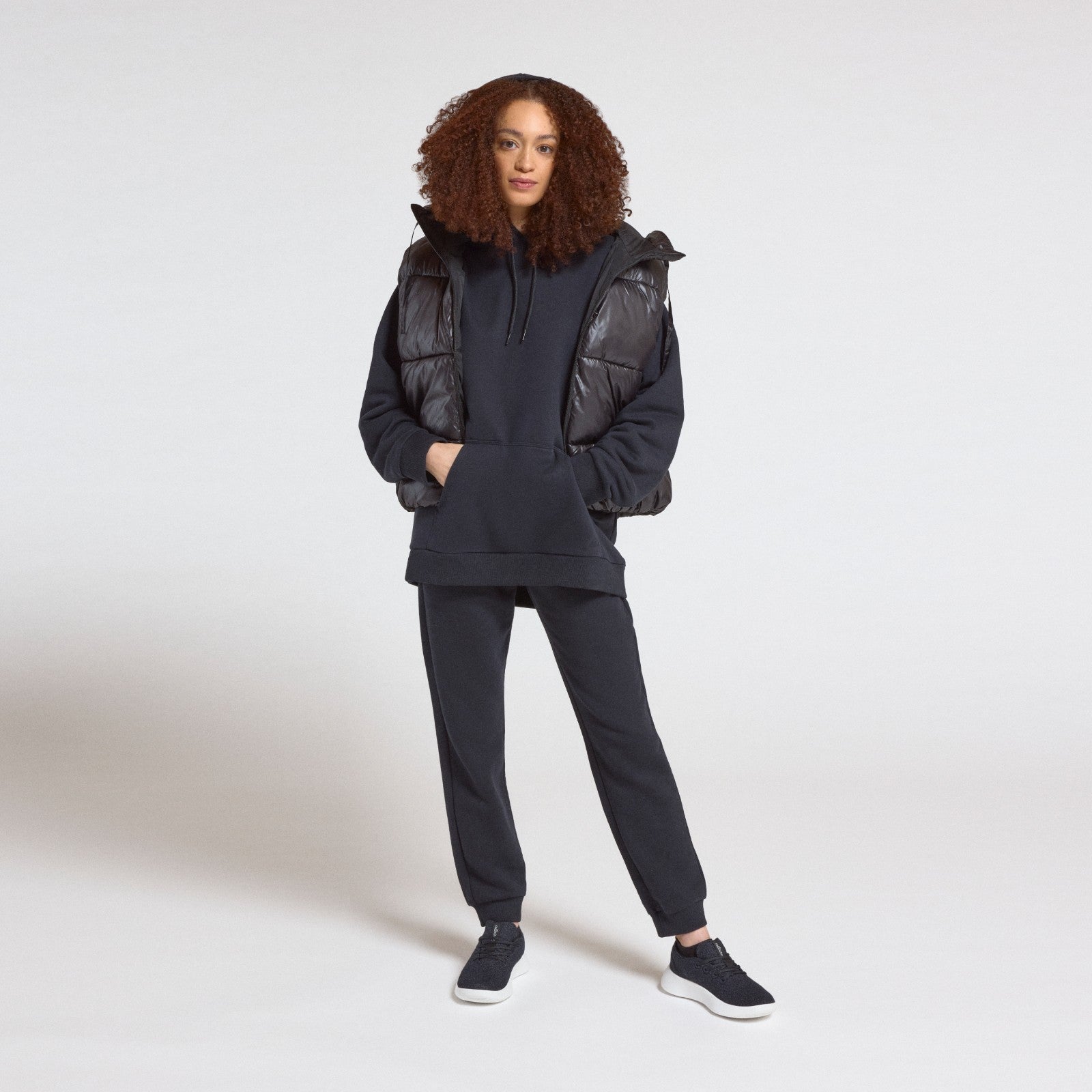 Unisex Merino Blend Hoodie - True Black - Image 6