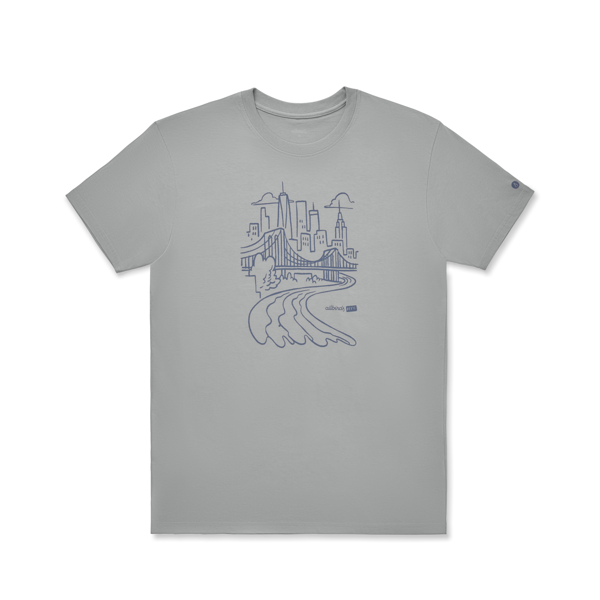 Unisex Organic Cotton Graphic Tee - Medium Grey/Stormy Grey - NYC - Image 2