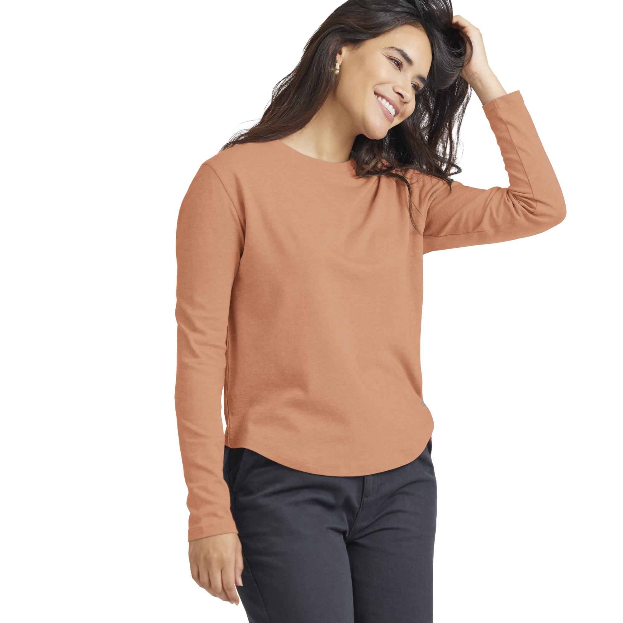 Women's Soft Merino Long Sleeve Tee - Sienna Blush - Image 3